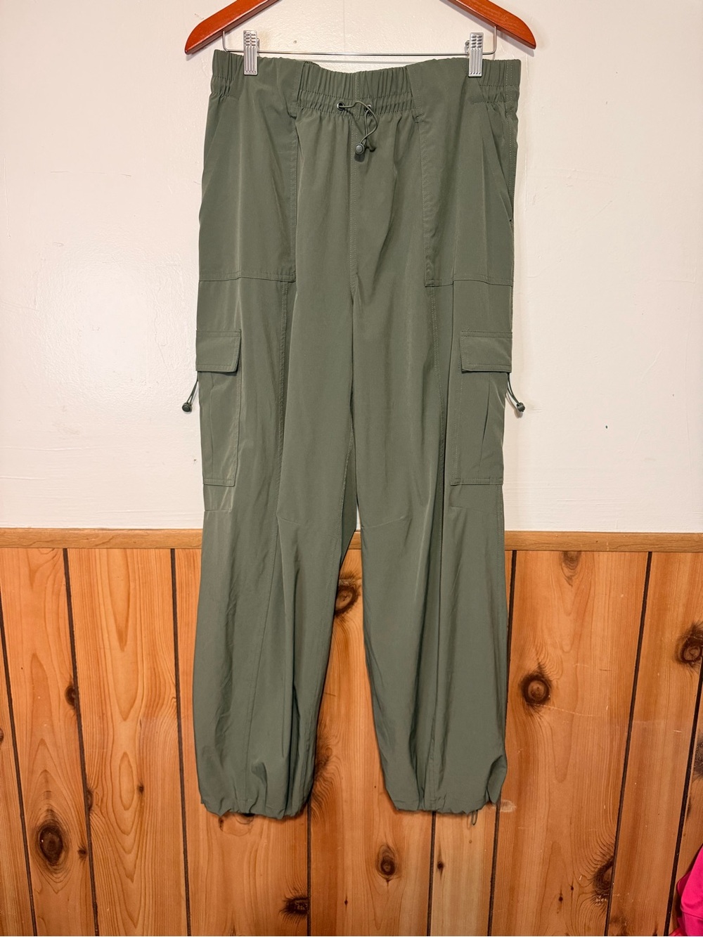 Avia Olive Green Cargo Jogger Pants with Drawstring